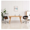 Image de Chaise pivotante de bureau Gris Bois courbé et tissu