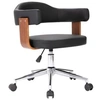 Image de Chaise pivotante de bureau Noir Bois courbé et similicuir