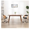 Image de Chaise pivotante de bureau Noir Bois courbé et similicuir3054845