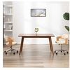 Image de Chaise pivotante de bureau Crème Bois courbé et similicuir3054850