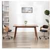 Image de Chaise Pivotante de Bureau Siège de Salon Ergonomique Chaise de Salle de Séjour Maison Intérieur Chambre Noir Similicuir Bois Courbé