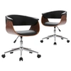 Image de Lot de 2 chaise de bureau en plastique non pliable interieur H. 66 cm noir