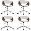 Image de Lot de 4 chaise de bureau H. 74 cm non pliable interieur en plastique blanc