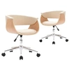 Image de Lot de 2 chaise de bureau H. 74 cm non pliable en plastique interieur beige