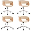 Image de Lot de 4 chaise de bureau interieur non pliable en plastique H. 66 cm beige