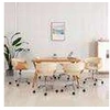 Image de Lot de 6 chaise de bureau en plastique non pliable H. 66 cm interieur beige
