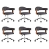 Image de Lot de 6 chaise de bureau interieur non pliable H. 115.5 cm en bois gris
