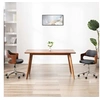 Image de Lot de 2 chaise de bureau en bois non pliable interieur H. 68 cm noir