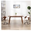 Image de Lot de 2 chaise de bureau en bois non pliable H. 68 cm interieur blanc