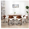 Image de Lot de 6 chaise de bureau interieur non pliable en bois H. 68 cm blanc