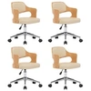 Image de Lot de 4 chaise de bureau en bois non pliable interieur H. 68 cm beige