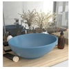 Image de Lavabo ovale de luxe Bleu clair mat 40x33 cm Céramique