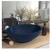 Image de Lavabo Ovale de Luxe Vasque à Poser de Toilette Lave-mains de Salle de Bain Cuisine Maison Intérieur Bleu Foncé Mat 146924