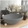 Image de Lavabo ovale de luxe Gris clair mat 40x33 cm Céramique