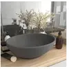 Image de Lavabo ovale de luxe Gris foncé mat 40x33 cm Céramique