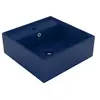 Image de Lavabo carré à trop-plein Bleu foncé mat 41x41 cm Céramique