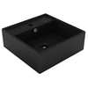 Image de Lavabo Carré de Luxe à Trop-plein Vasque à Poser de Toilette Lave-mains de Salle de Bain Salle Cosmétique Maison Noir 146953