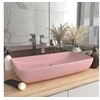 Image de Lavabo de Luxe Rectangulaire Vasque à Poser de Toilette Lave-mains de Salle de Bain Salle Cosmétique Maison Rose Mat 146955