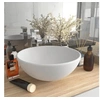Image de Lavabo Rond de Luxe de Salle de Bain Vasque à Poser de Toilette Lave-mains Salle Cosmétique Intérieur Blanc Mat 146965