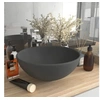 Image de Lavabo rond de luxe de salle Gris foncé mat 32,5x14cm Céramique