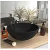 Image de Lavabo Rond de Luxe de Salle de Bain Vasque à Poser de Toilette Lave-mains Salle Cosmétique Intérieur Noir Mat 146975