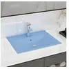 Image de Lavabo avec Trou de Robinet Vasque à Poser de Toilette Lave-mains de Salle de Bain Cuisine Maison Intérieur Bleu 147022