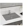 Image de Lavabo avec Trou de Robinet Vasque à Poser de Toilette Lave-mains de Salle de Bain Cuisine Maison Intérieur Gris 147026
