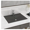 Image de Lavabo avec trou de robinet Gris foncé mat 60x46 cm Céramique