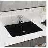 Image de Lavabo avec trou de robinet Noir mat 60x46 cm Céramique
