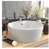 Image de Lavabo de luxe avec trop plein Blanc mat 36x13 cm Céramique