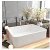 Image de Lavabo de Luxe Vasque à Poser de Toilette Lave-mains de Salle de Bain Salle Cosmétique Rectangulaire Intérieur Blanc 147042