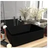 Image de Lavabo de Luxe Vasque à Poser de Toilette Lave-mains de Salle de Bain Salle Cosmétique Rectangulaire Noir Mat 147052