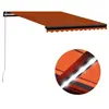 Image de Luifel handmatig uittrekbaar met LED 300x250 cm oranje en bruin3055223