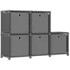 Image de Etagère d affichage 5 cubes et boîtes Gris 103x30x72,5 cm Tissu