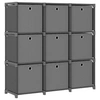 Image de Etagère à 9 cubes avec boîtes Gris 103x30x107,5 cm Tissu