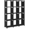 Image de Etagère d affichage 12 cubes Noir 103x30x141 cm Tissu
