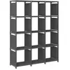 Image de Etagère d affichage 12 cubes Gris 103x30x141 cm Tissu