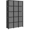 Image de Etagère à 15 cubes avec boîtes Noir 103x30x175,5 cm Tissu