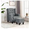 Image de Fauteuil met voetenbankje tissu gris clair