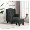 Image de Fauteuil met voetenbankje tissu gris foncé