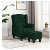 Image de Fauteuil met voetenbankje tissu vert foncé