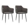 Image de Lot de 2 chaise en plastique non pliable H. 73 cm interieur gris