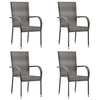 Image de Chaises empilables d extérieur lot de 4 Gris Résine tressée