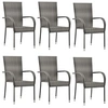 Image de Chaises empilables d extérieur lot de 6 Gris Résine tressée