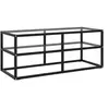 Image de Meuble TV avec Verre Trempé Noir Armoire Basse Centre de Divertissement Meuble de Salon Salle de Séjour Maison Intérieur 100x40x40 cm