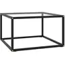 Image de Table basse Noir avec verre trempé 60x60x35 cm
