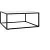 Image de Table basse Noir avec verre marbre blanc 80x80x35 cm