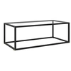 Image de Table basse Noir avec verre trempé 100x50x35 cm