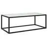 Image de Table basse Noir avec verre marbre blanc 100x50x35 cm322881