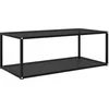 Image de 322898 Coffee Table Black 100x50x35 cm Tempered Glass